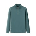 thumbnail image 2 of pstuiky manga larga para hombre, Blusa/camisa informal y moderna de color liso con cuello alto, manga larga y bolsillo con cremallera para hombre salir tops s, 2 of 6