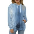 thumbnail image 4 of Abstract Blue Texture Art Men's Women Vintage 3D Hooded Sweatshirt - All-Season Loose Fit Streetwear, 4 of 6