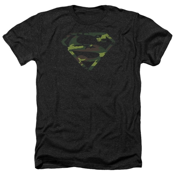 Superman - Distressed Camo Shield - Heather Short Sleeve Shirt - XXX-Large
