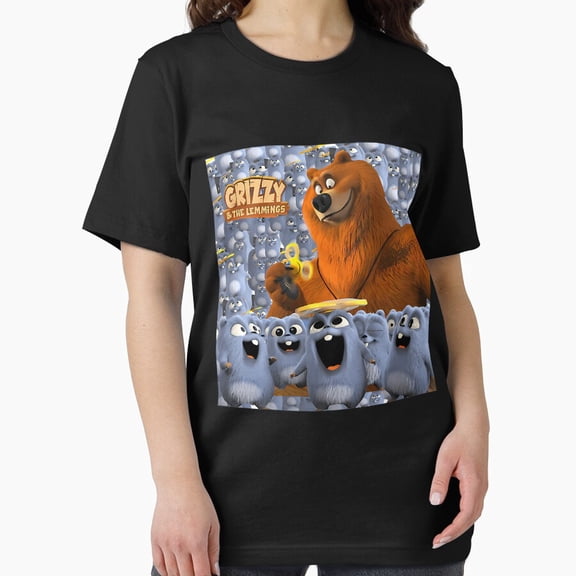 Grizzy And The Lemmings Wheel Retro Cartoon Kids Friendly Art Unisex T-Shirt, up to size 5XL