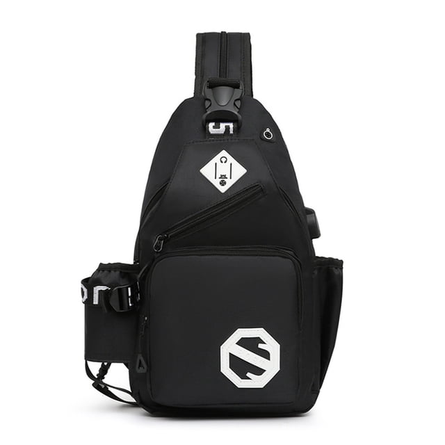 Bolso bandolera para niños, bolso pequeño de pecho con USB, bolsillo lateral, bolso bandolera de viaje