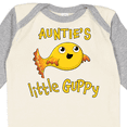 thumbnail image 4 of Inktastic Auntie's Little Guppy- cute yellow fish Boys or Girls Long Sleeve Baby Bodysuit, 4 of 5