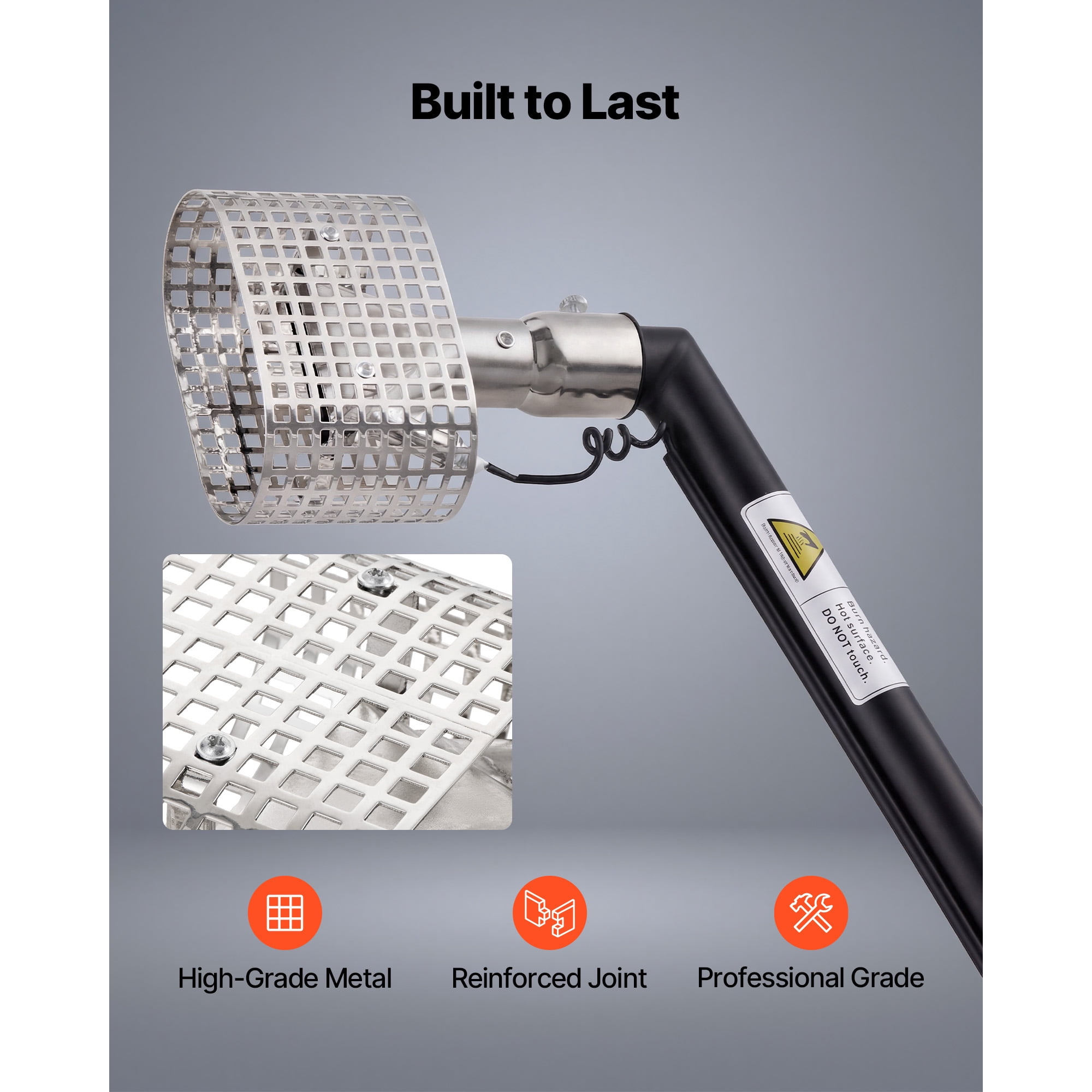 KFFKFF 3FT Extension Pole for Propane Heat Gun, Compatible with Specific Heat Guns, Extended Reach Rod for Efficient Heat-Shrink Wrapping, Includes Combustor Head