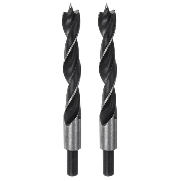 2packs Brad Point Drill Bits 15mm Dia #45 Steel Round Shank Wood Drilling Bit