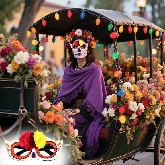 Gmogad Novelty Cat Eye Day of the Dead Sunglasses Themed Party Accessories for Adults Kids Costume Props Photo Booth Fun Festival Celebration Eyewear