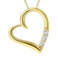thumbnail image 1 of 3-Stone Heart Diamond Pendant 14K Yellow Gold, 1 of 1