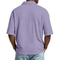 thumbnail image 5 of Dwellite Waffle Short Sleeve Polo Shirts for Men Big and Tall Golf Shirt Casual Solid Color Collared T Shirts Tops Purple L, 5 of 8