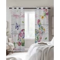 thumbnail image 2 of Easter Bunny Blackout Curtains 90 Inch Length 2 Panels Set for Living Room Bedroom, Spring Flower Daisy Tulips Farmhouse Wood Plank Privacy Window Treatment Thermal Insulated Black Out Drapes 52"x90", 2 of 8