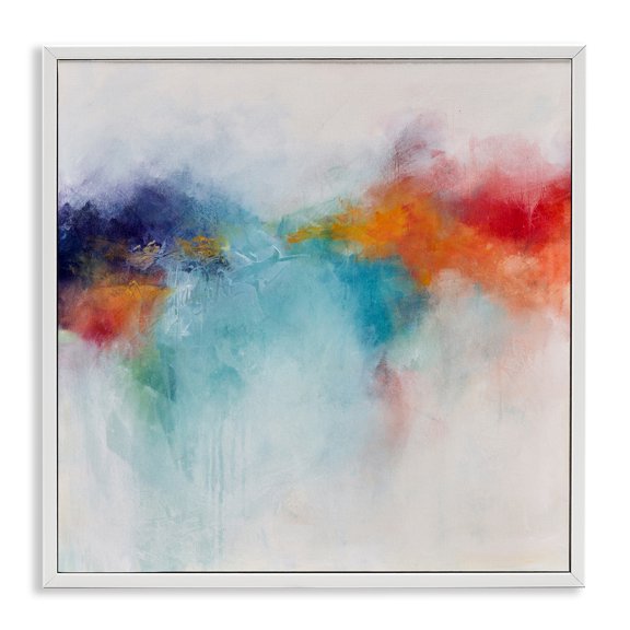 Stupell Industries Modern Vivid Modern Bold Arrangement White Framed Giclee Art, 17 x 17, by Karen Hale