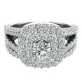 thumbnail image 5 of 14K White Gold Wedding Rings Set Diamond Bridal Sets Cushion Halo Style 1.10 CTW, 5 of 5