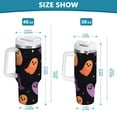 thumbnail image 6 of Yayeee 40oz Stainless Steel Tumbler with Straw and Handle Double-Wall Insulated Travel Water Bottle, Halloween Purple Ghosts, 6 of 8
