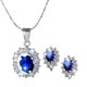 thumbnail image 5 of Conjunto de collar y pendientes de princesa con diamantes y zafiro de estilo europeo y americano, collar y joyas, 5 of 5