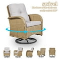 thumbnail image 3 of POCASSY Outdoor Swivel Lounge Patio Wicker Chairs with Side Table, All Weather Wicker Rattan Swivel Rocker for Outside, Light Yellow/Beige, 3 of 6