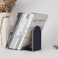 thumbnail image 4 of Naloa Navy Dark Blue Wood Non-Skid Bookend for Shelves,Book Ends for Heavy Books, Book Stand for CDs,1 Pair, 4 of 7