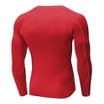 thumbnail image 4 of NinXxx Men's Tight Fitting Fitness Sports Running Long Sleeve Tee Red S, 4 of 4