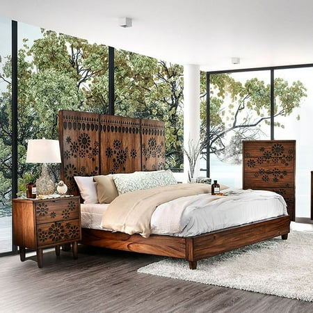 Contemporary Dark Oak Finish Bedroom Furniture 1piece Queen Size Bed Contemporary Dark Oak Finish Bedroom Furniture 1piece Queen Size Bed