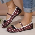thumbnail image 5 of Miqool Womens Dot Print Loafers Flat Shoes Round Toe Bowknot Shallow Mouth Slip On Indoor Outdoor Comfortable Shoes, 5 of 9