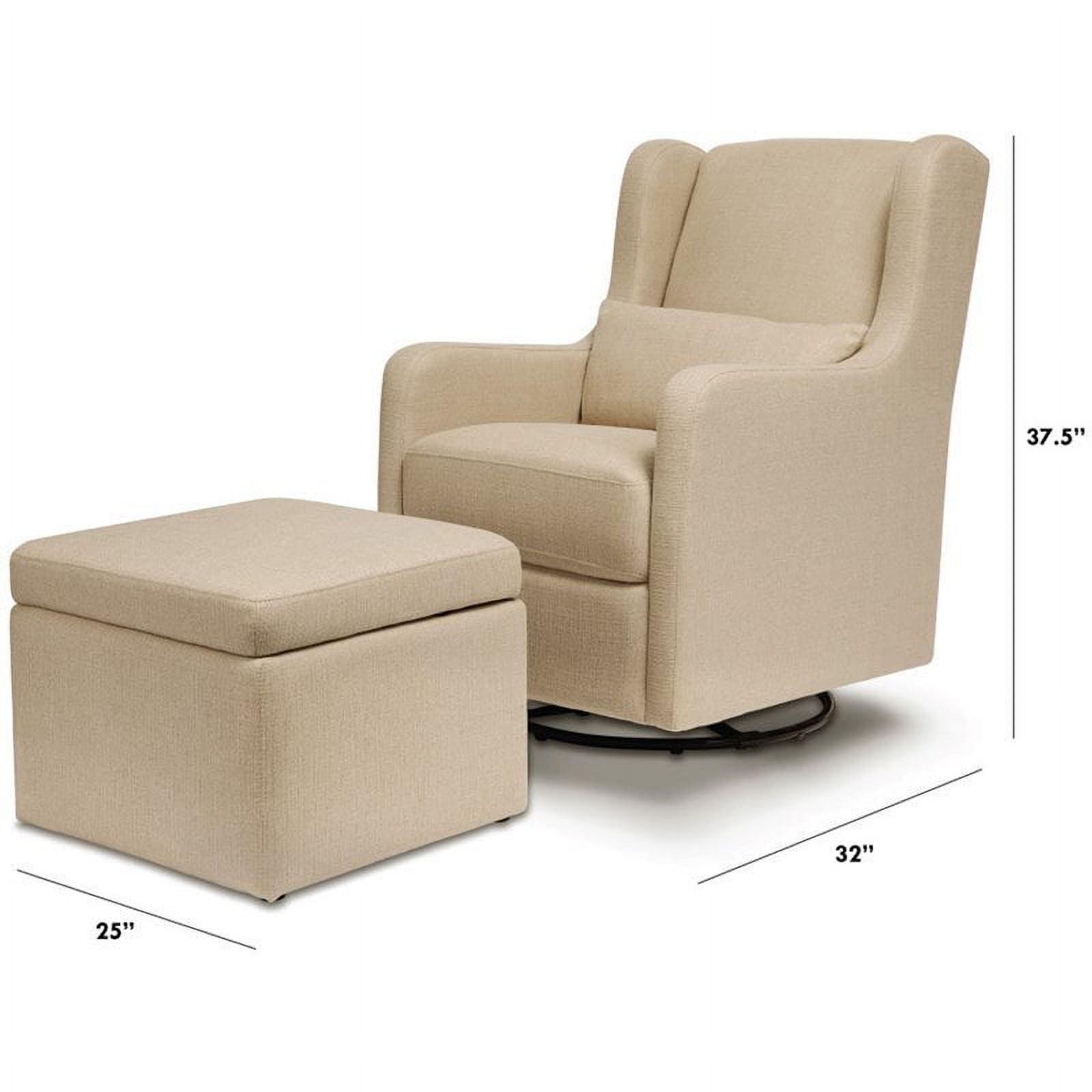Carter's by DaVinci Adrian Kids Modern Glider Rocking Chair with Storage Ottoman, Khaki