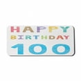 thumbnail image 1 of 100th Birthday Computer Mouse Pad, Very Old Grandparents Birthday Worn Abstract and Vintage Wish Party Image, Rectangle Non-Slip Rubber Mousepad X-Large, 35" x 15", Multicolor, by Ambesonne, 1 of 2