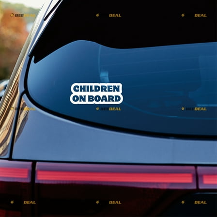Children on Board Baby on Board Warning Sticker Decal Vinyl - 2 Pack White 6" - For Car Truck Van Bumper No Background Die-cut