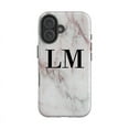 thumbnail image 1 of Personalised White Rosa Marble Initials iPhone 16 Case,iPhone 14 Pro Max, 1 of 4
