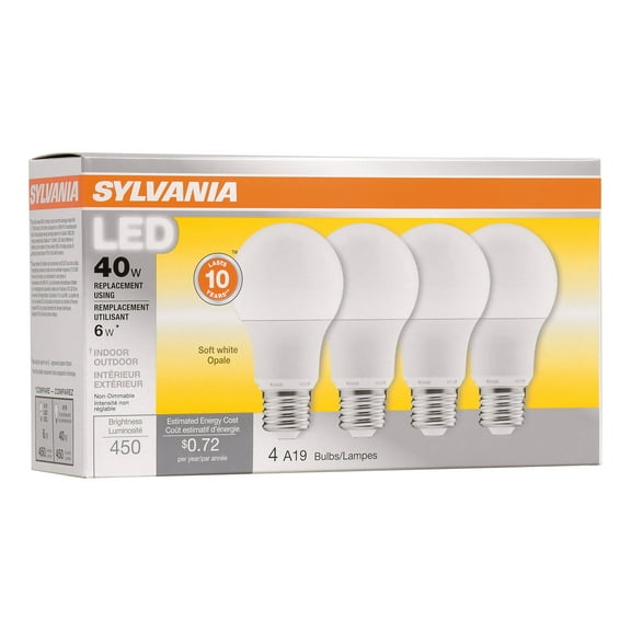 Sylvania 74084 A19 LED Light Bulb, 40 Watt, 120 Volts