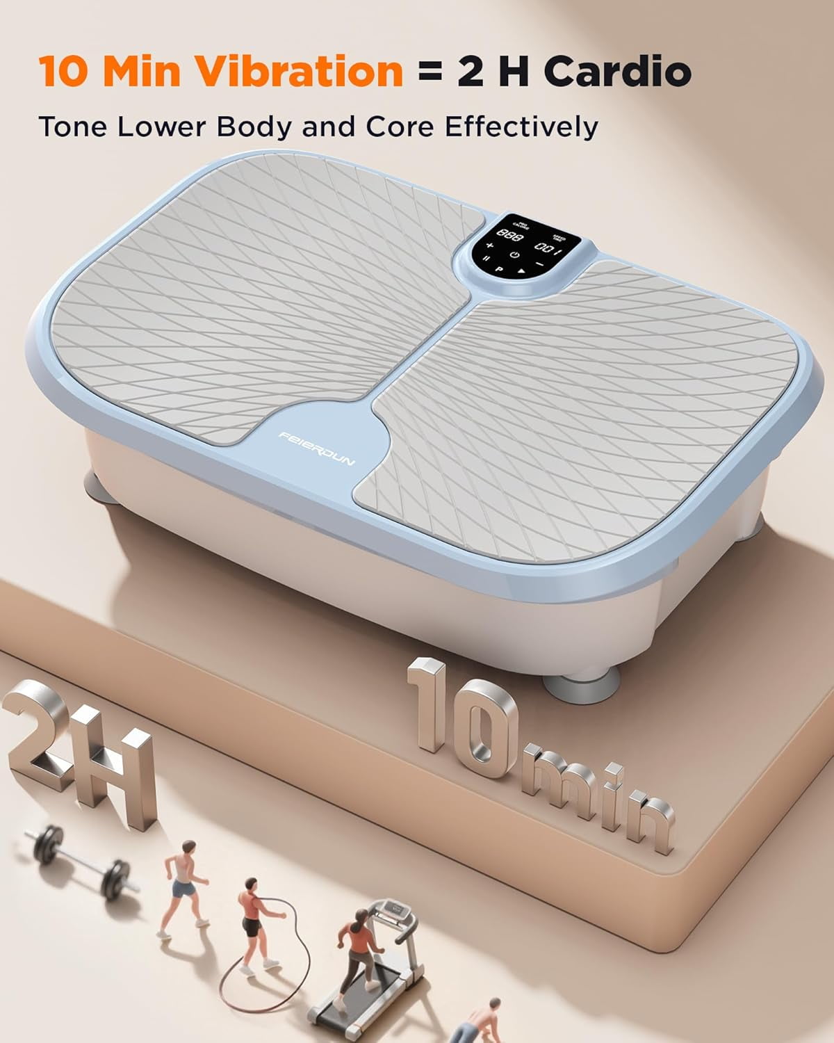 FEIERDUN Vibration Plate Exercise Machine, 400 LBS Capacity Vibration Plate for Lymphatic Drainage, Max Space for Whole-Body Workout & Relaxation at Home