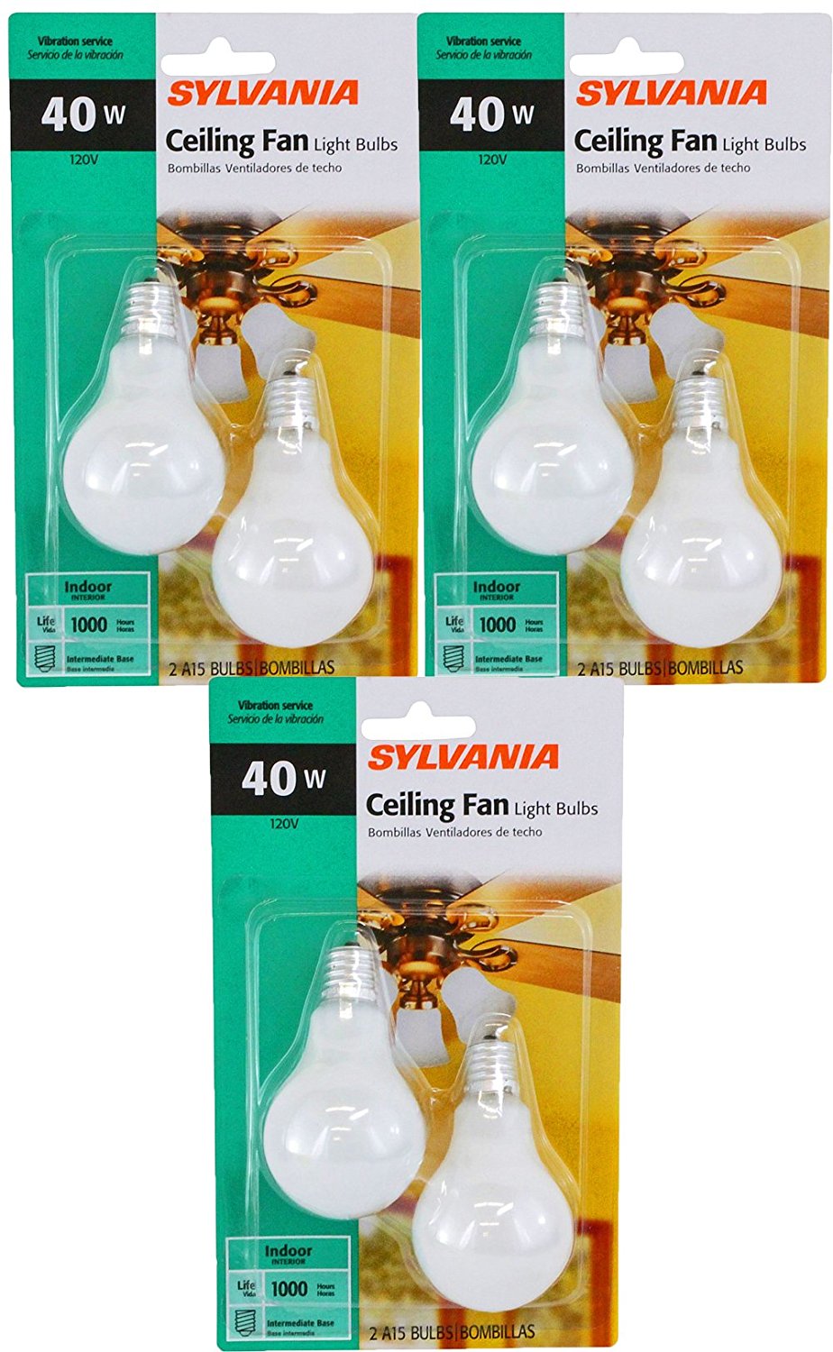 Sylvania -40 Watt- Intermediate Base- A15- Clear- Ceiling ...