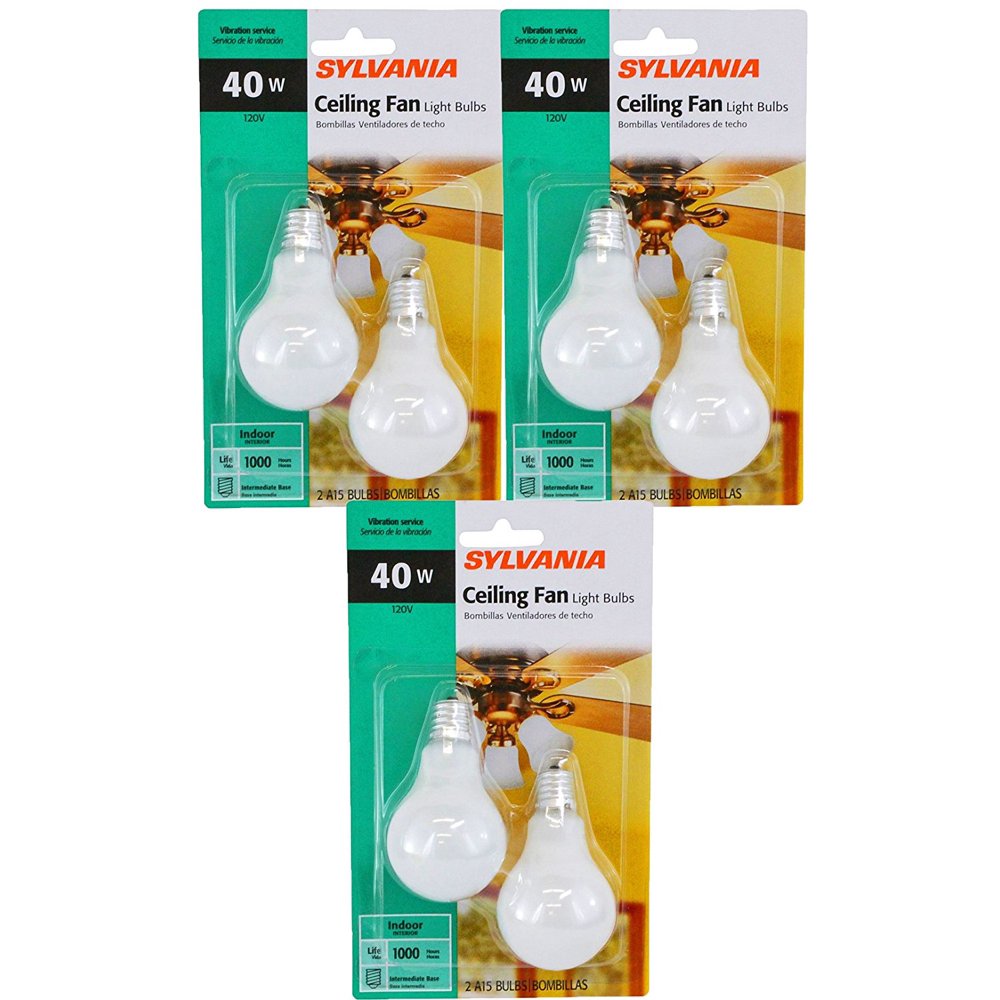 Sylvania -40 Watt- Intermediate Base- A15- Clear- Ceiling Fan Light