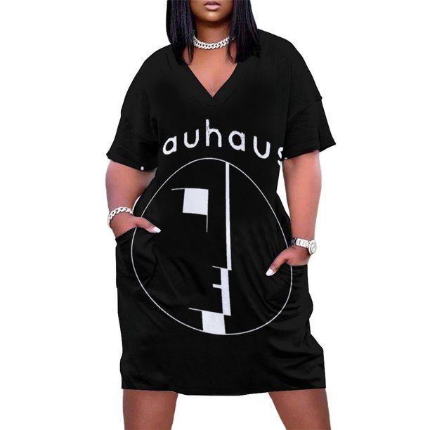 Vestido de fiesta Bauhaus post punk de los años 80, versión retro blanca, con bolsillos sueltos, elegantes vestidos sueltos para mujer, vestido para mujer 2025