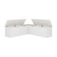 thumbnail image 5 of Linon Troyin White Wooden Storage Nook With Beige Cushions and Pillows, 5 of 10
