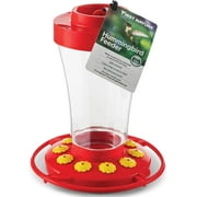 Hummingbird Feeder 32 oz. Plastic Hummingbird Feeders for Outdoors, with Built-in Ant Guard - Circular Perch with 10 Feeding Ports - Wide Mouth for Easy Filling/2 Part Base for Easy Cleaning