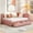 Pink, variant on Yellow Linen Daybed With Trundle, No Box Spring Required, Robust And Particle Board Structure For Home Full Upholstered In Linen, Spring, Wood Construction