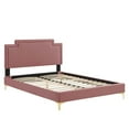 thumbnail image 3 of Platform Bed Frame, King Size, Pink, Velvet, Mid Century French Bedroom, Modern Contemporary Boutique HB35451, 3 of 12