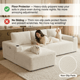 thumbnail image 7 of 105" L-Shaped Corduroy Cloud Sectional Sofa, No Assembly, Cup Holder & Side Pockets, White, Left-Facing, 7 of 7