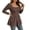 Coffee, variant on Women Plus Size Top Ribbed Square Neck Button Front Three Quarter Sleeve Tunic