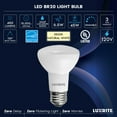 thumbnail image 3 of Luxrite BR20 LED Light Bulb, 6.5W=45W, 3500K Natural White, 460LM, Energy Star, Dimmable, Damp Rated, E26 Base 6-Pack, 3 of 7