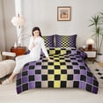 thumbnail image 4 of Castle Fairy Gradient Buffalo 3 Pieces Queen Comforter Set for Female Men Adults,Minimalist Geometric Checkered Ultra Soft Bedding Sets,Vintage Aesthetic Bedding Comforter Set Breathable, 4 of 8