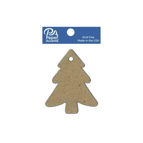 Chip Shape Tag 12pc Tree Natural