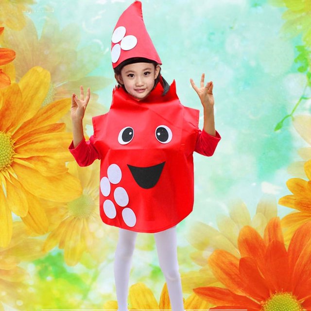 Ropa de frutas para niños Flores de verduras Melón Ropa de actuación Desfile de moda Ropa de actuación para padres e hijos