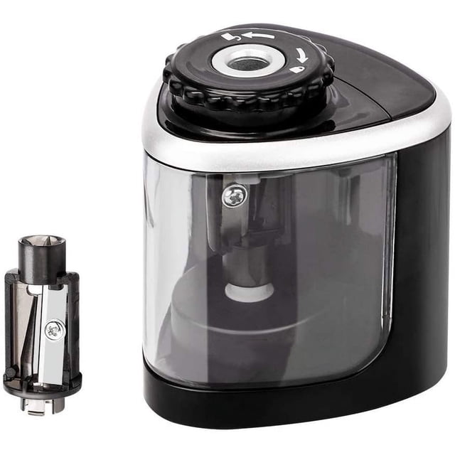 Electric Pencil Sharpener, Battery Operated Automatic Sharpener for Wood Graphite and Colored Pencils, for Home School Classroom Office Kids Adults Artists