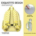 thumbnail image 5 of Yellow Checkerboard Backpack for School,Cute School Bag,Schoolbag with Adjustable Shoulder Straps & Padded Back,15.25"x11.5"x5.25", 5 of 6