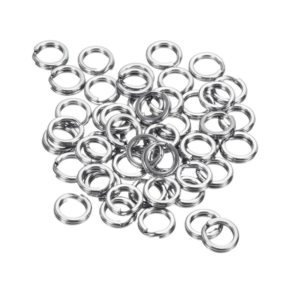 Anillos de división de pesca Uxcell, paquete de anillo plano doble para agua salada y agua dulce 0.8 mm x 6 mm
