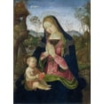 thumbnail image 2 of Pintoricchio 12x14 Gold Ornate Wood Framed with Double Matting Museum Art Print Titled - Virgin and Child, 2 of 4