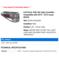 thumbnail image 2 of Left Driver Side Tail Light Assembly - Compatible with 2010 - 2012 RX350 2011, 2 of 2
