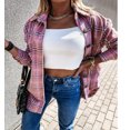 thumbnail image 4 of Camisa y chaqueta de manga larga a cuadros retro informal holgada de otoño e invierno de celebridades de Internet ins europeas y americanas para mujer, 4 of 4