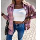 thumbnail image 4 of Camisa y chaqueta de manga larga a cuadros retro informal holgada de otoño e invierno de celebridades de Internet ins europeas y americanas para mujer, 4 of 4