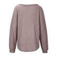 thumbnail image 4 of SEMPAI Sweatshirts & Hoodies Women Tops Long Sleeve Round Neck Tops for Women Womens Tops Loose Fit Amazing Prices Active Solid Plus Size Gift for Ladies Plus Size Tops Wal&mart Deals, 4 of 7