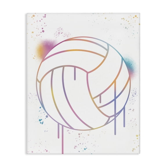 Stupell Industries Contemporary Graffiti Volleyball Drip Canvas Art, 16 x 20, by Marcus Prime