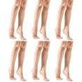 thumbnail image 1 of 6 pares de medias hasta la rodilla para mujer, calcetines color piel, calcetines de nailon suave y transpirable, calcetines sin presión para mujer (talla única), 1 of 6